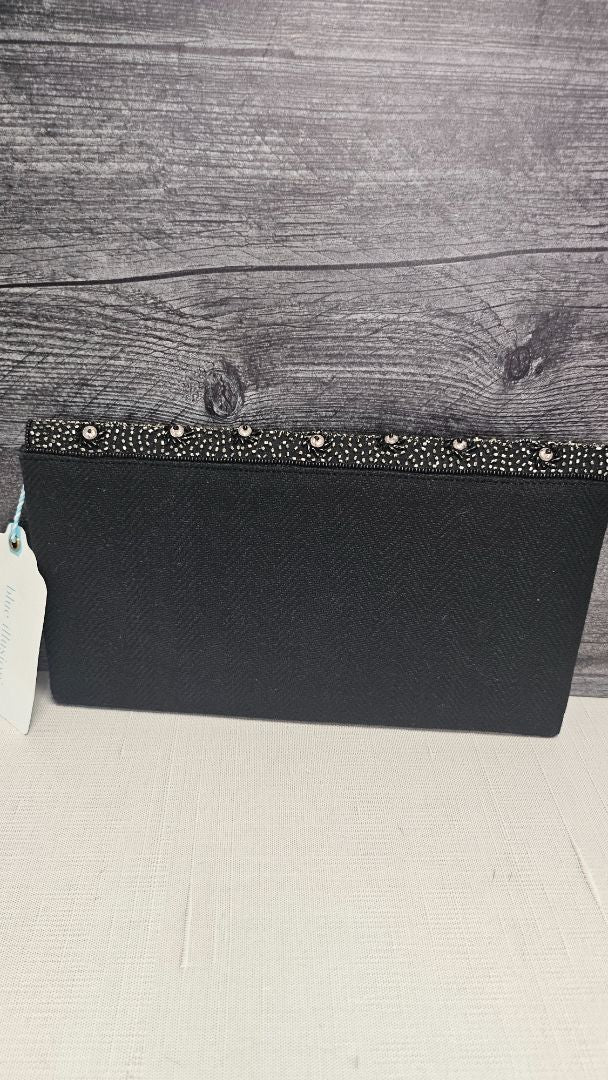 Blue Illusion Black Beaded Clutch BNWT (26x15cm)