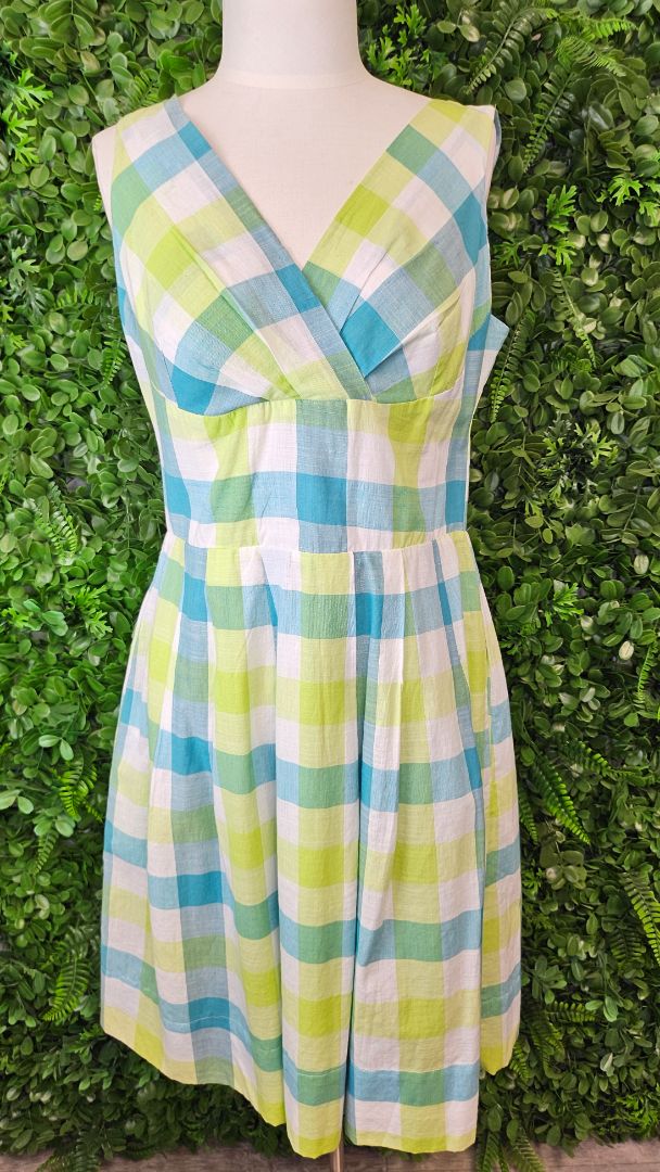 Jendi Gingham Fit & Flare Dress (8)