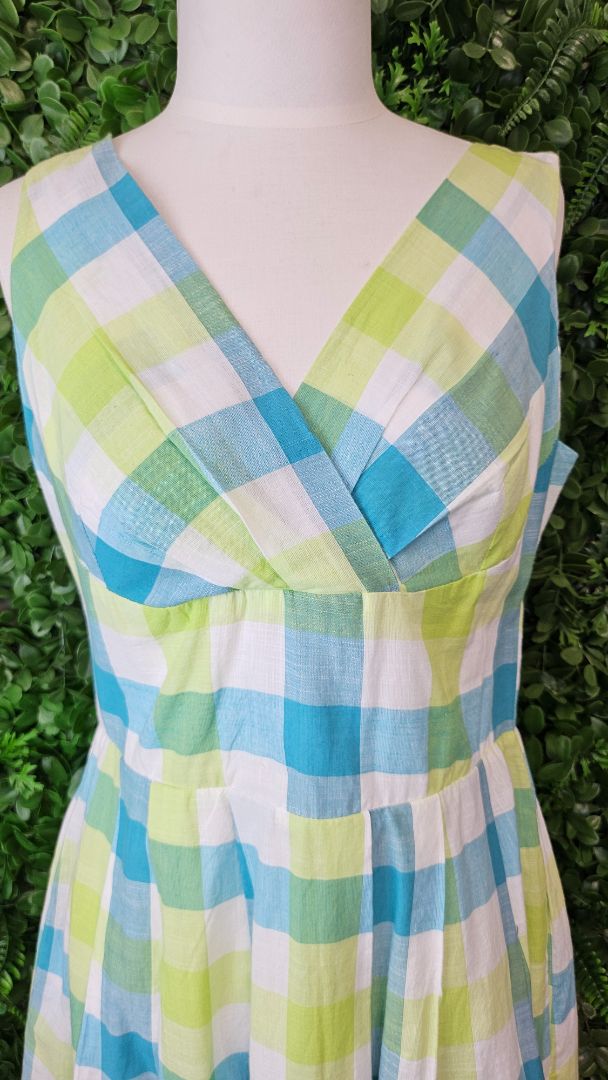 Jendi Gingham Fit & Flare Dress (8)