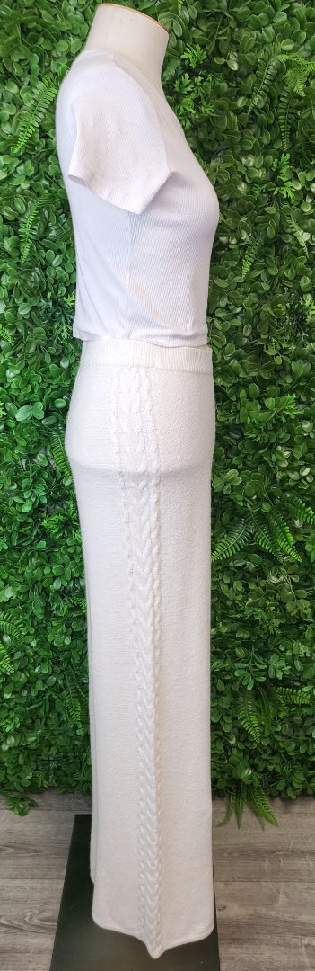 Guess Cream Knit Wide Leg Pant (10)