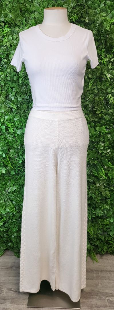 Guess Cream Knit Wide Leg Pant (10)