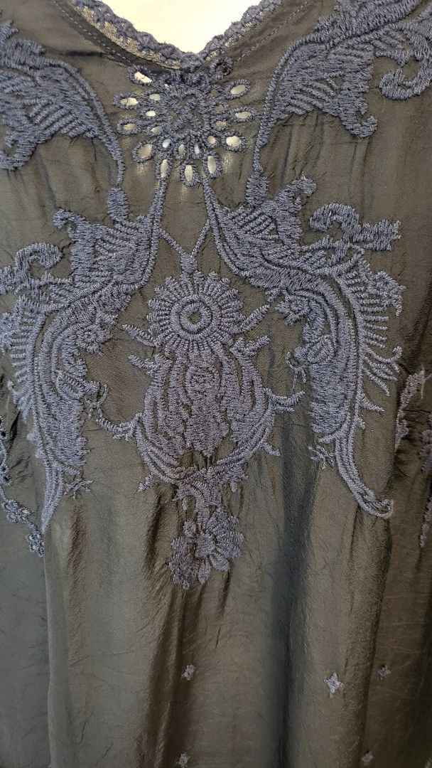 Johnny Was Ink Embroidered Top (12-4)