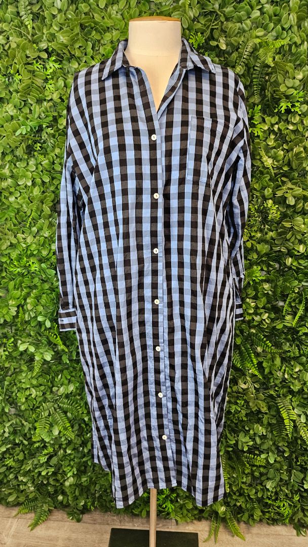 Shirty Blue Check Shirt Dress (14)