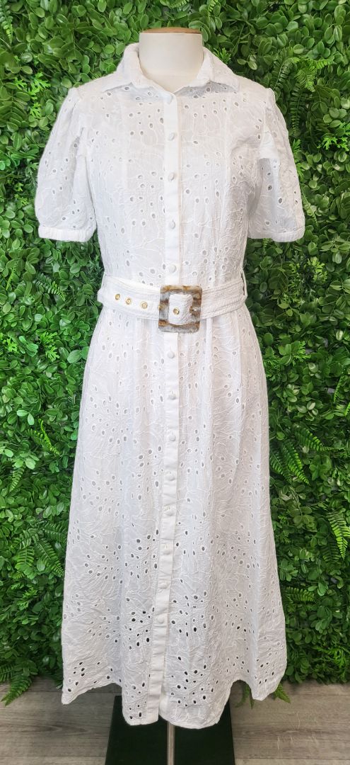 Aqua Blu White Shirt Dress (10)