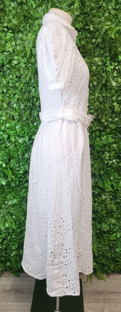 Aqua Blu White Shirt Dress (10)