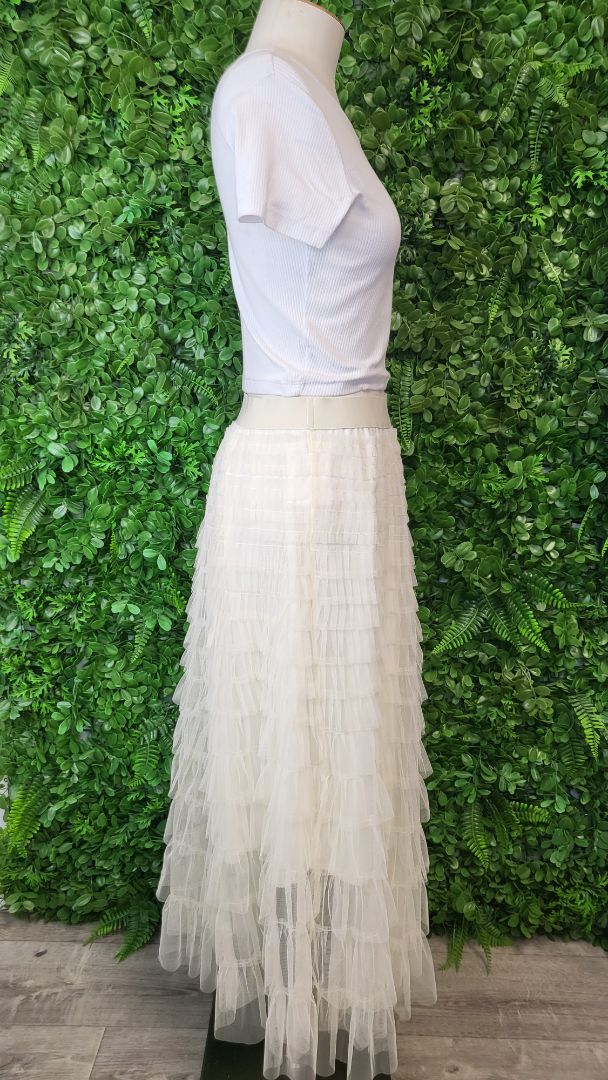 Unknown Cream Tulle Skirt (10-14)