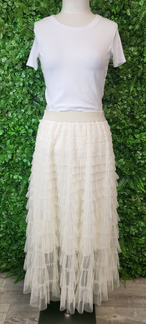 Unknown Cream Tulle Skirt (10-14)