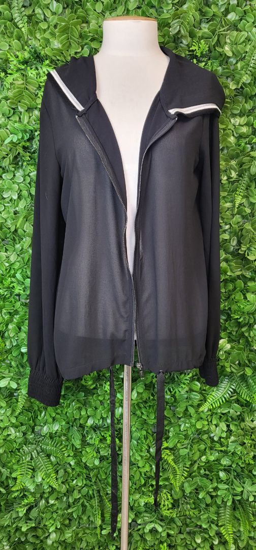 Moss Black Sheer Bomber (8-10)