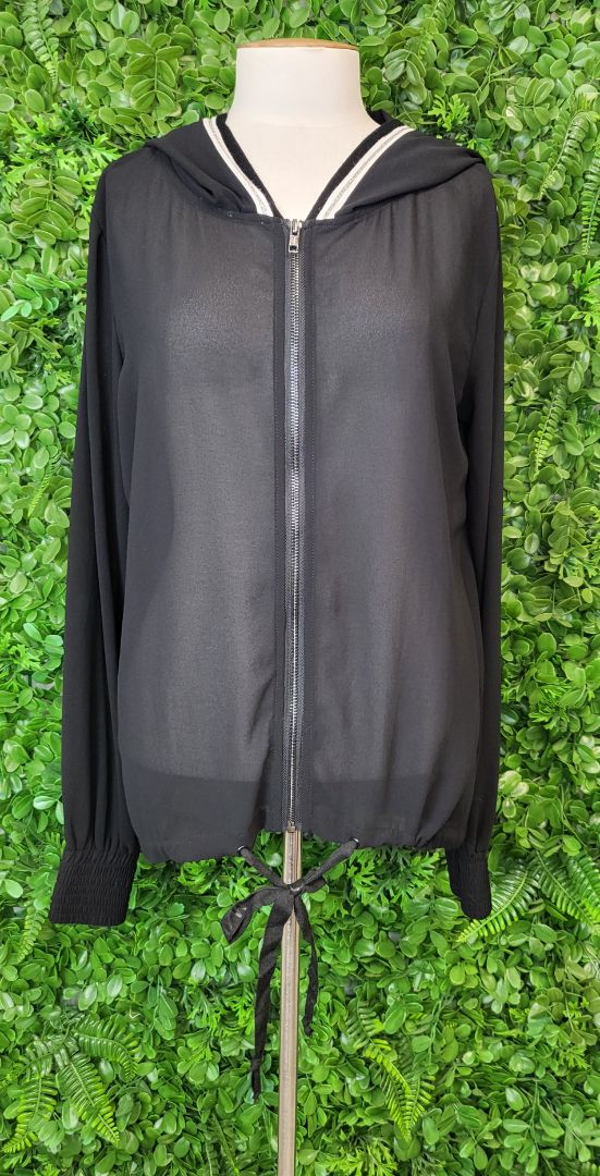 Moss Black Sheer Bomber (8-10)