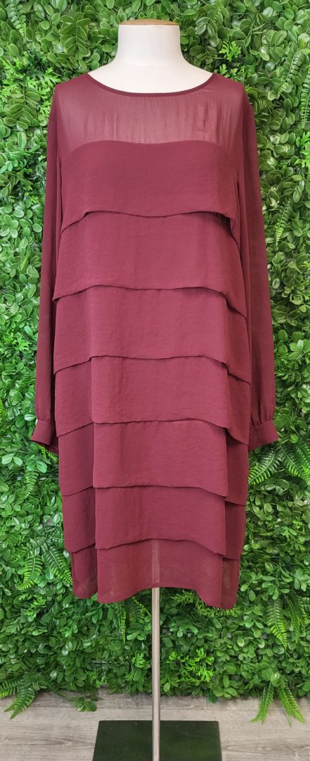 Ivyblu Wine Layered Shift Dress (14)