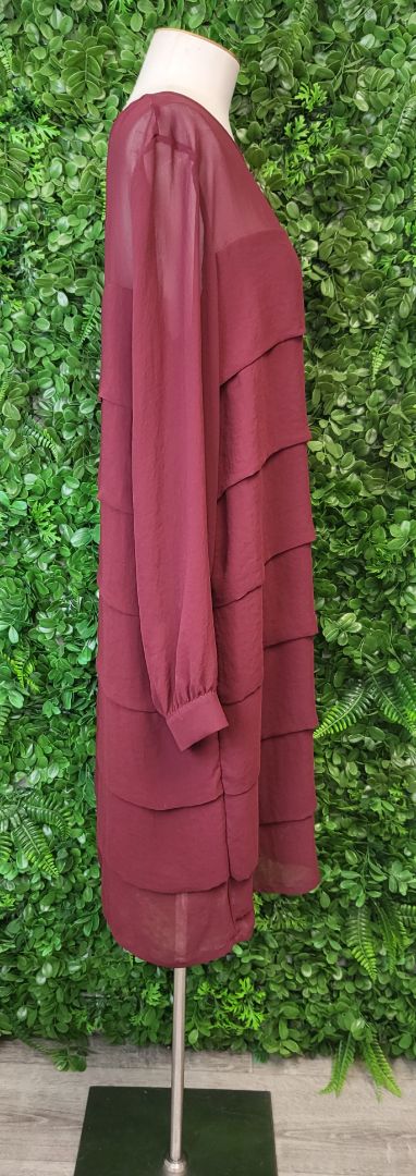 Ivyblu Wine Layered Shift Dress (14)