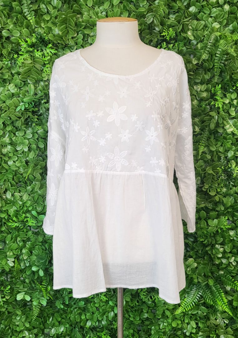 Unknown White Embroidery Top (14)