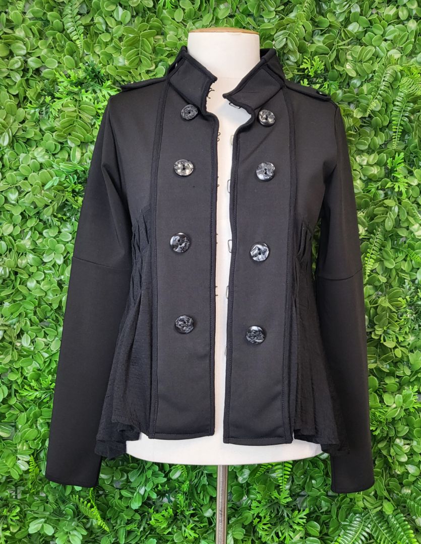 Marilyn Seyb Black Pleat Blazer (8)