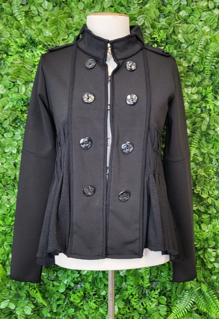 Marilyn Seyb Black Pleat Blazer (8)
