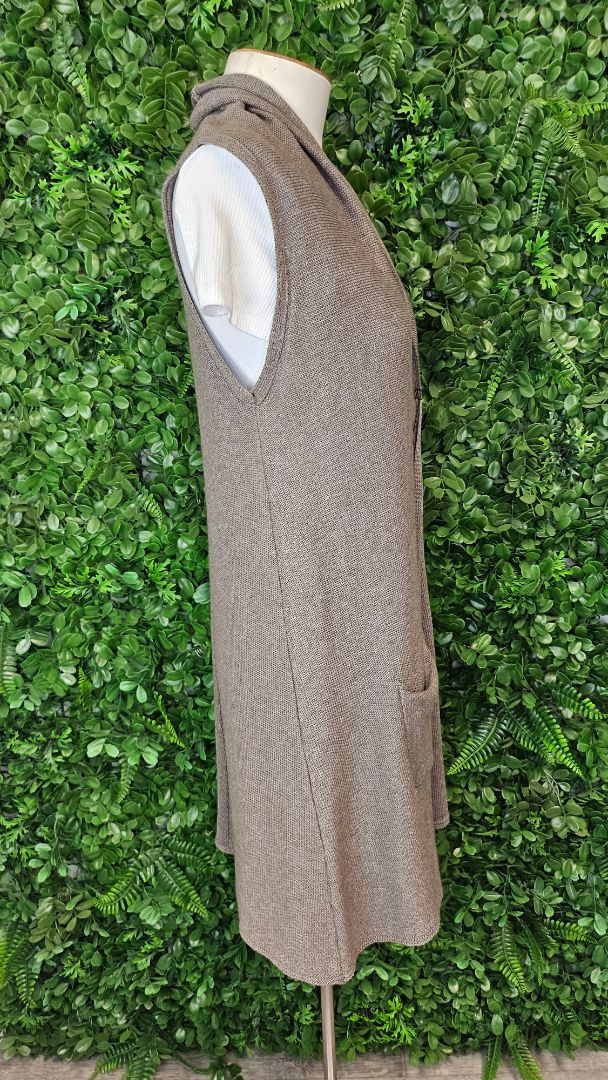 Foil Taupe Longline Vest (10)