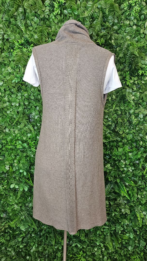 Foil Taupe Longline Vest (10)