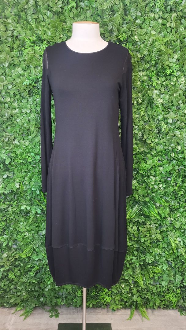 Paula Ryan Black Mesh Shoulder Dress (10)