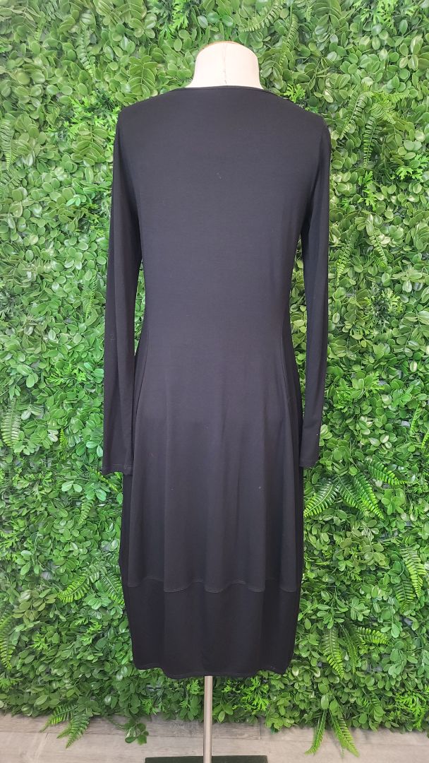 Paula Ryan Black Mesh Shoulder Dress (10)