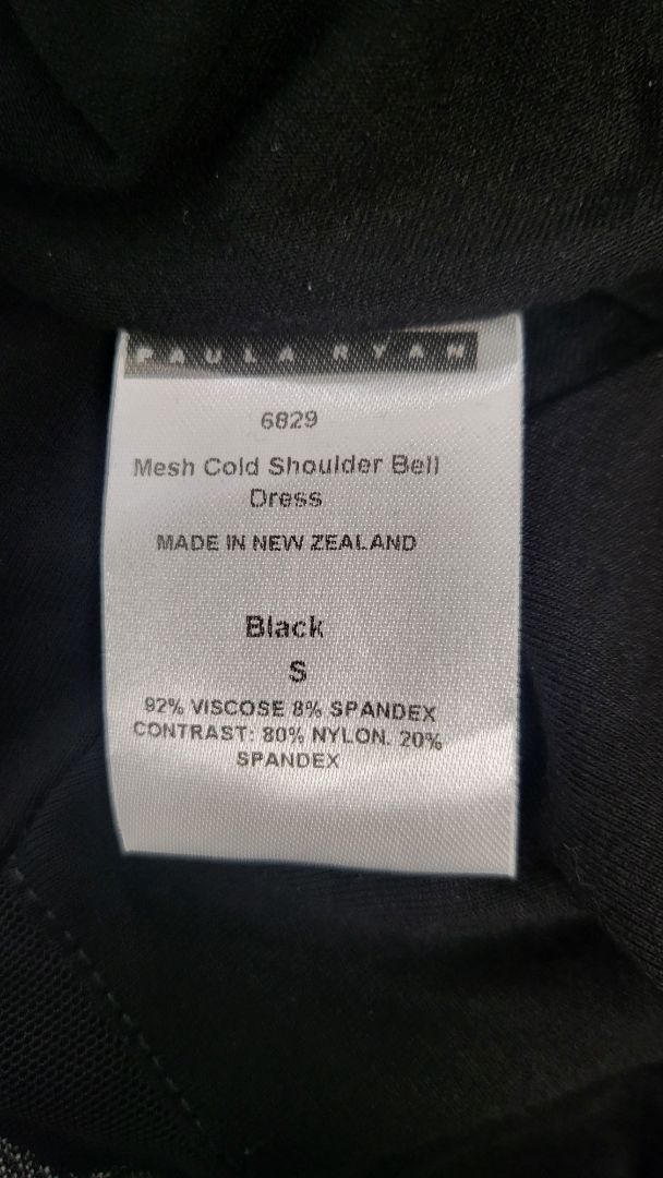 Paula Ryan Black Mesh Shoulder Dress (10)