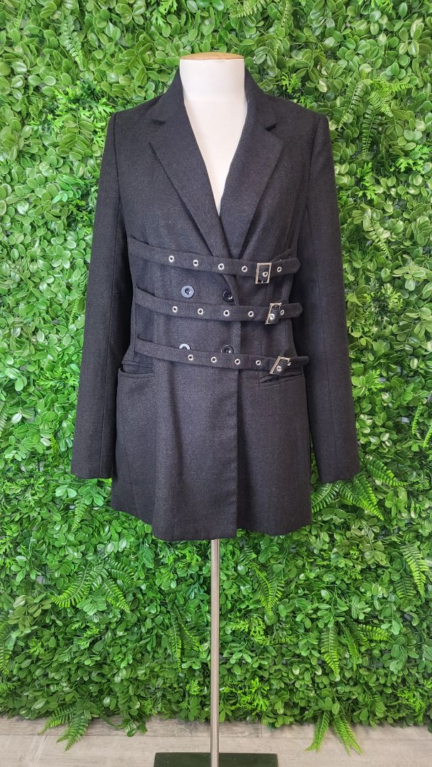 Go Sweet Black Belt Detail Coat (12)