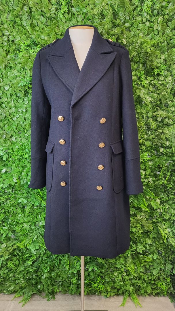 Decjuba Navy Double Breasted Coat (10)