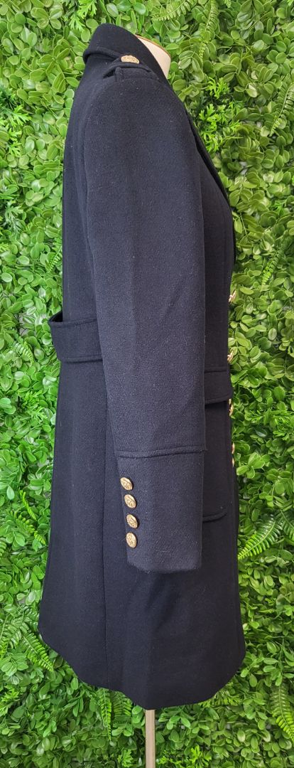 Decjuba Navy Double Breasted Coat (10)