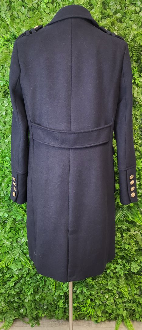 Decjuba Navy Double Breasted Coat (10)