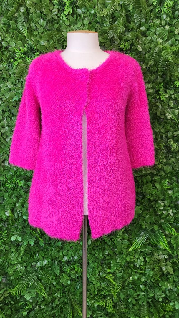 Unknown Hot Pink Fluffy Cardi Knit (8)