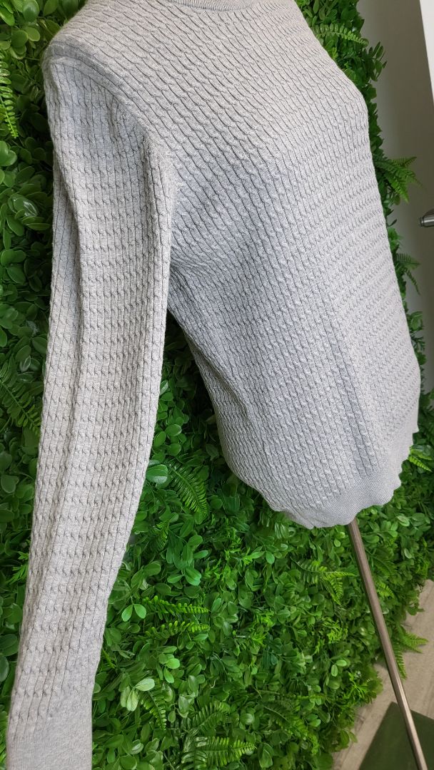Massimmo Dutti Grey Mini Cable Knit (12)