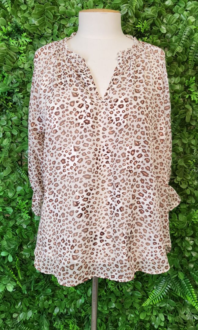 Leila+ Luca Animal Print 3/4 Sleeve Top (14)