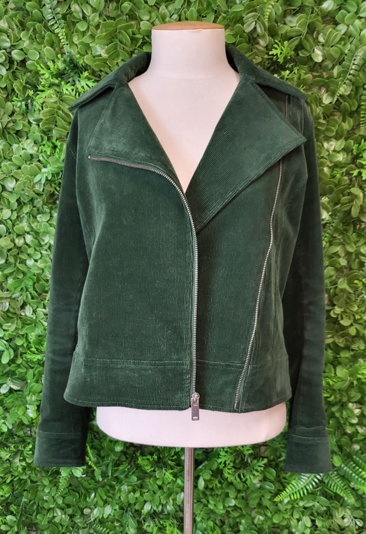 Trenery Green Cord Biker Jacket (8)