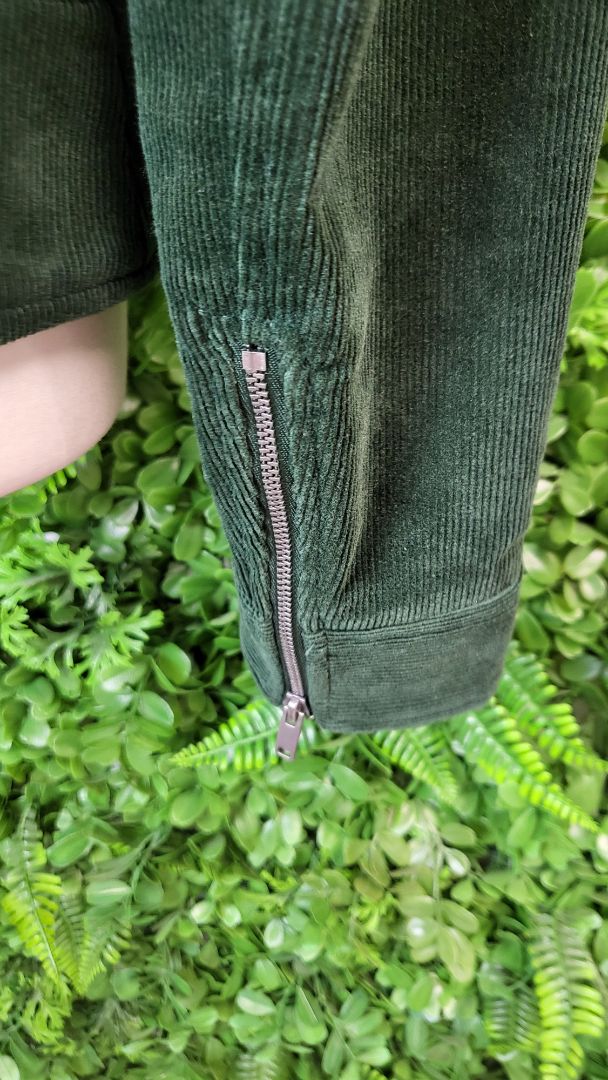 Trenery Green Cord Biker Jacket (8)