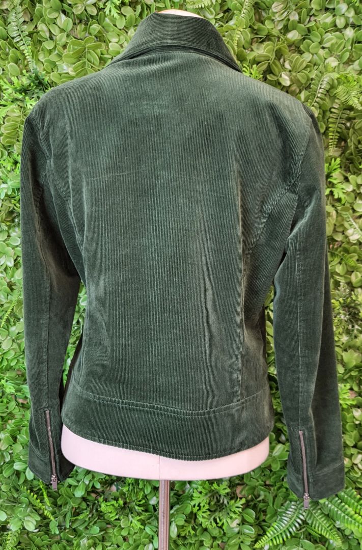 Trenery Green Cord Biker Jacket (8)
