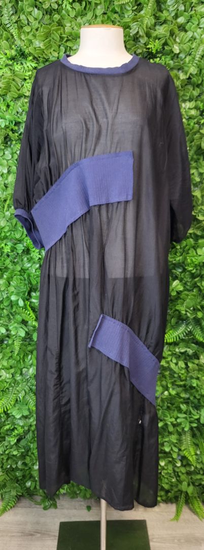Blacklist Blue/Black Silk Dress (10-14)