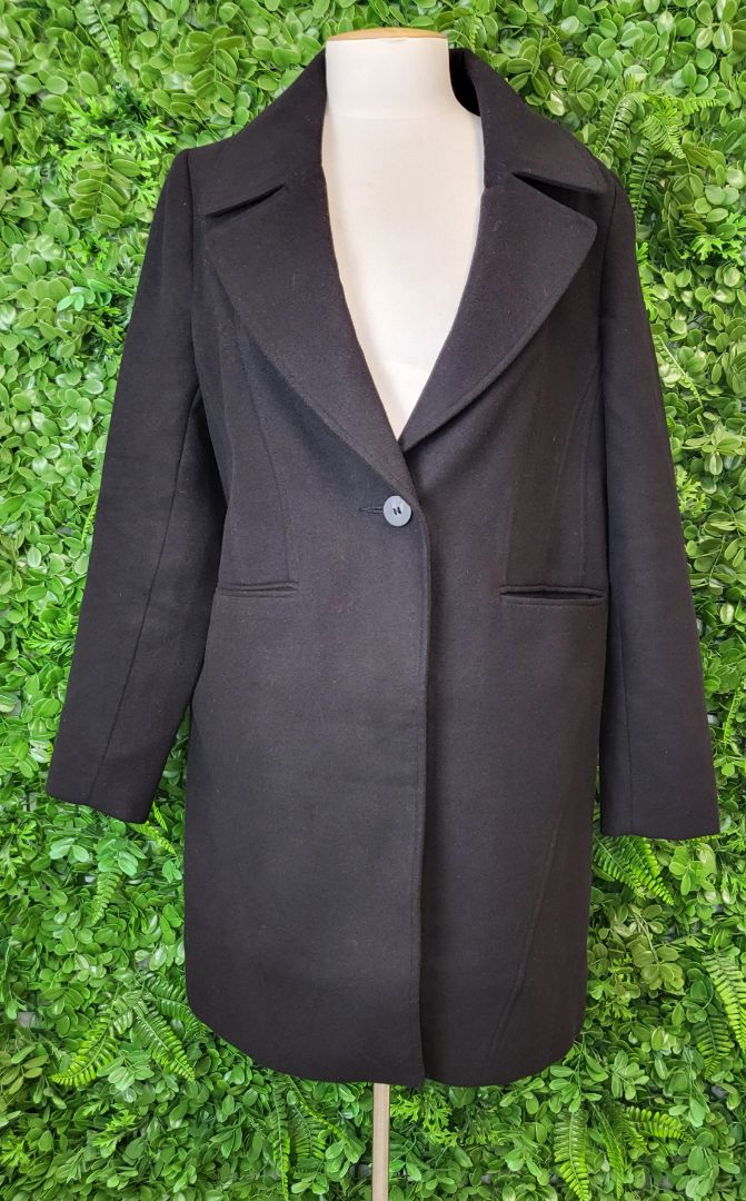 Forever New Black Dress Coat (12)