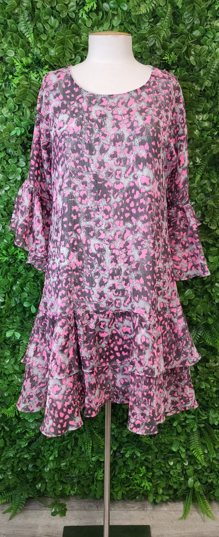 Charlo Animal Print Frill Dress (8)