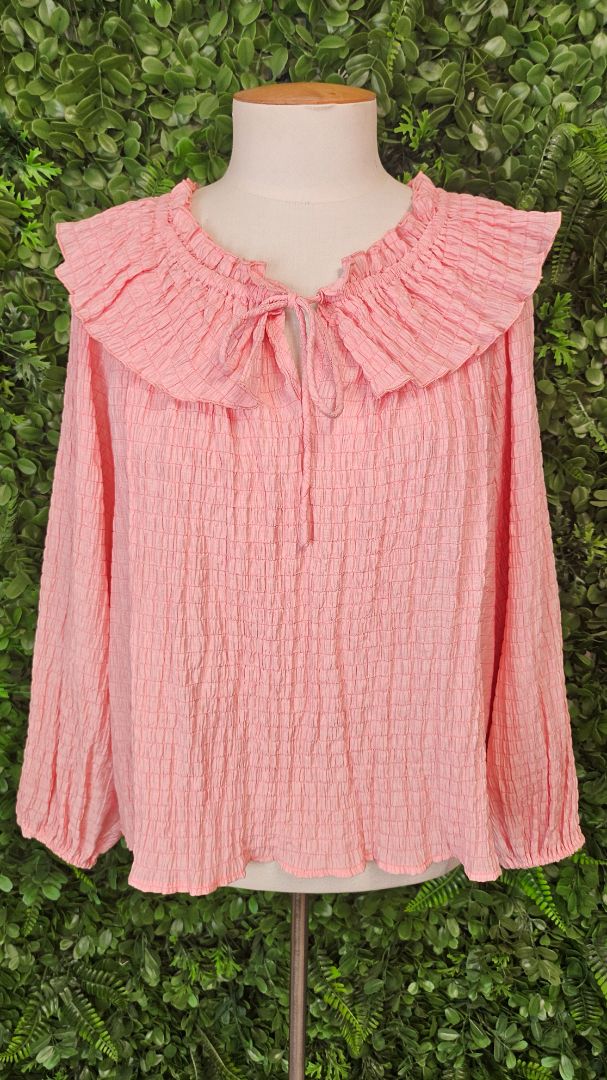 Esmaee Coral Frill Neck Top (10-12)