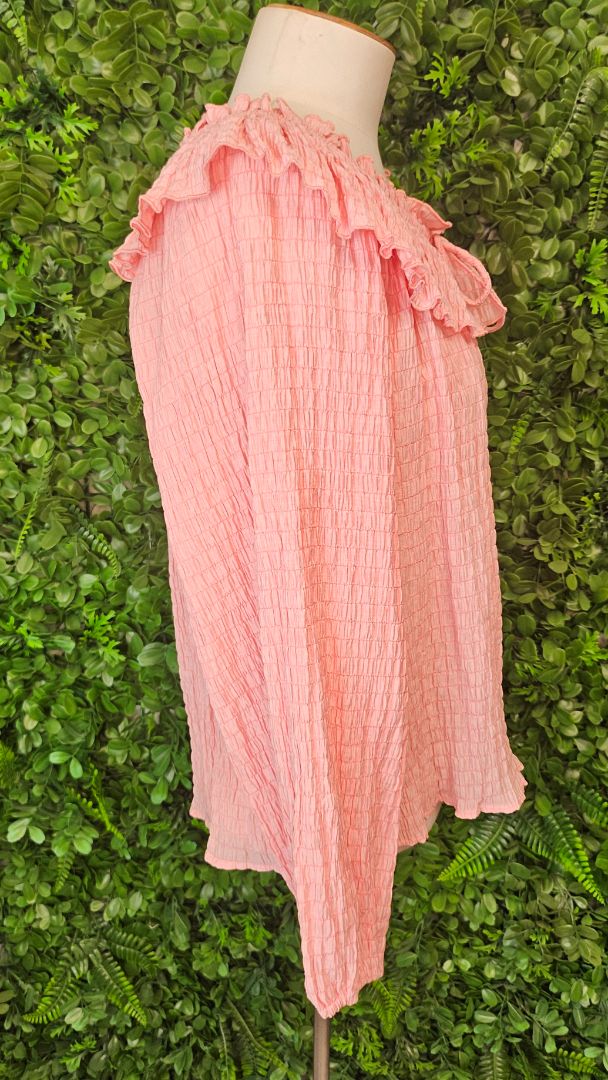 Esmaee Coral Frill Neck Top (10-12)