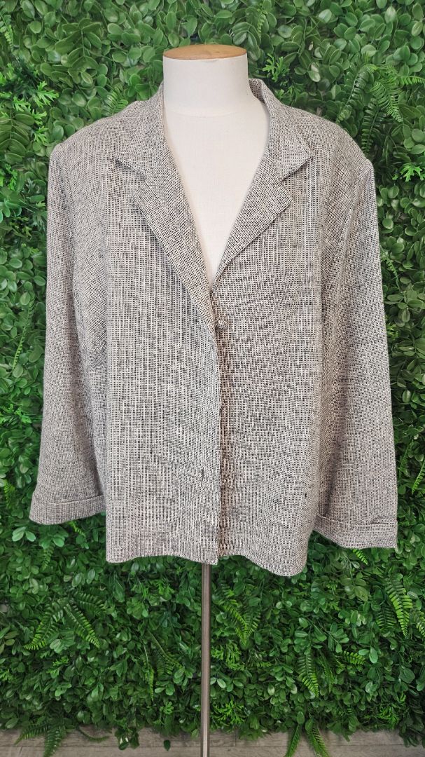 Bidwear Neutral Linen Textured Blazer (18)