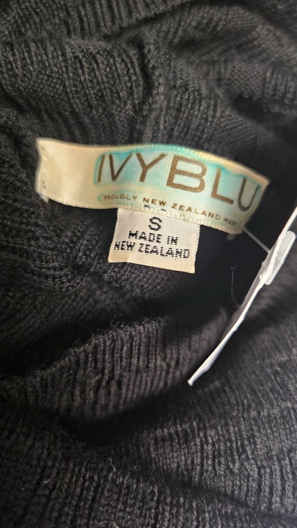 Ivy Blu Black Merino Knit Dress (10)