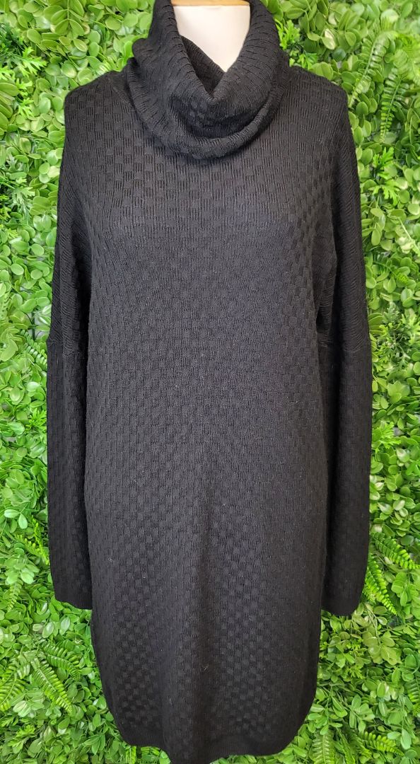 Ivy Blu Black Merino Knit Dress (10)