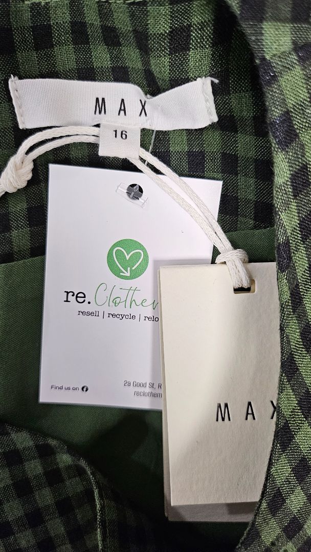 Max Green Gingham Gemma Dress BNWT (16)