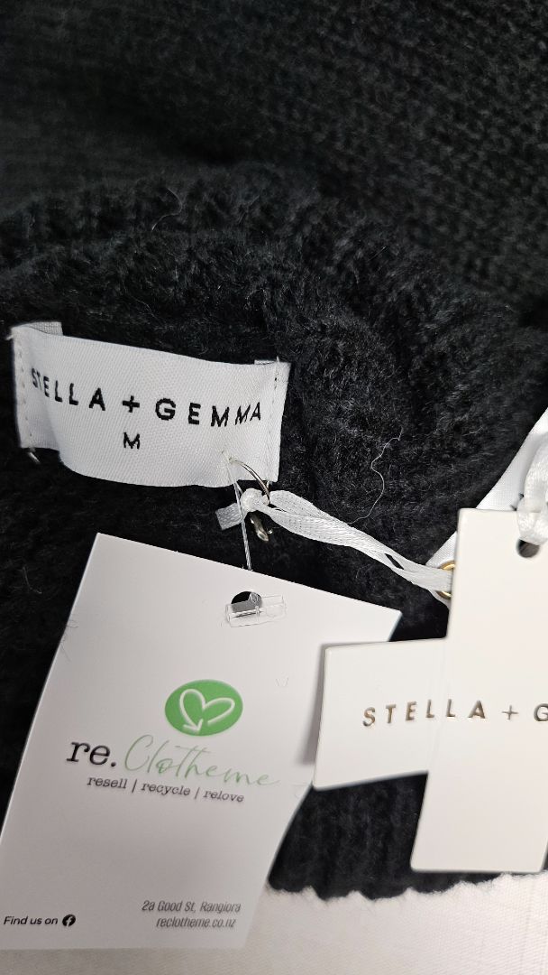 Stella & Gemma Black Rolled Neck Knit BNWT (12)