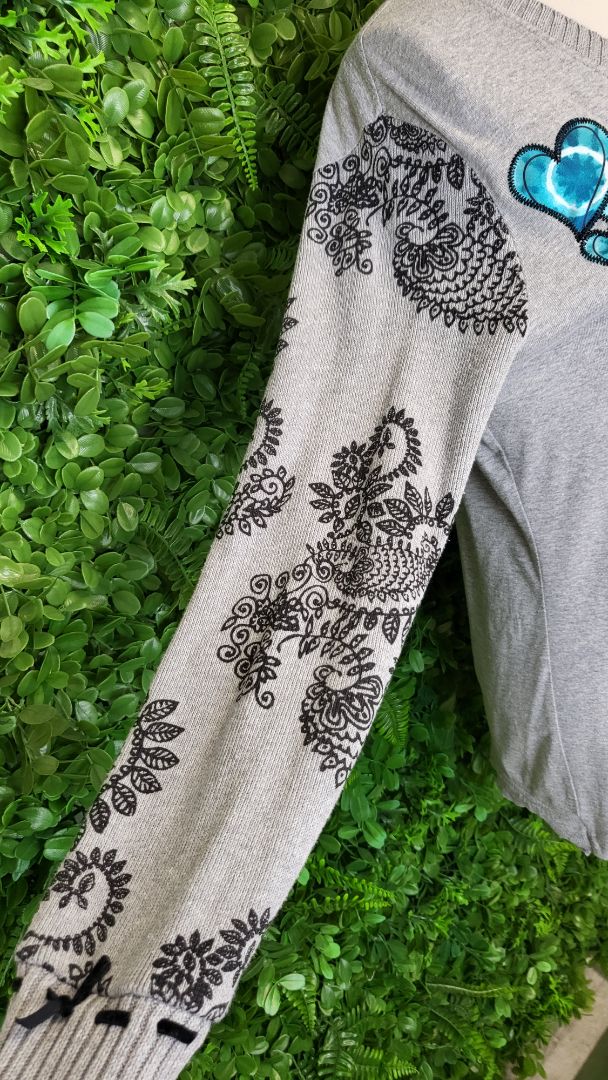 Desigual Grey Sequin Heart (10)