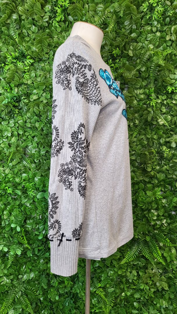Desigual Grey Sequin Heart (10)