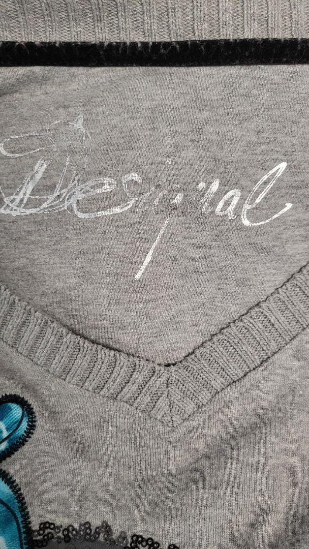 Desigual Grey Sequin Heart (10)