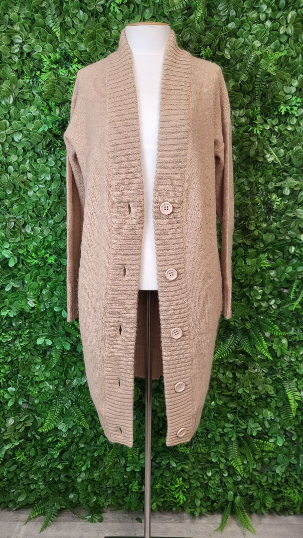 Country Road Tan Longline Cardi Knit (8-10)