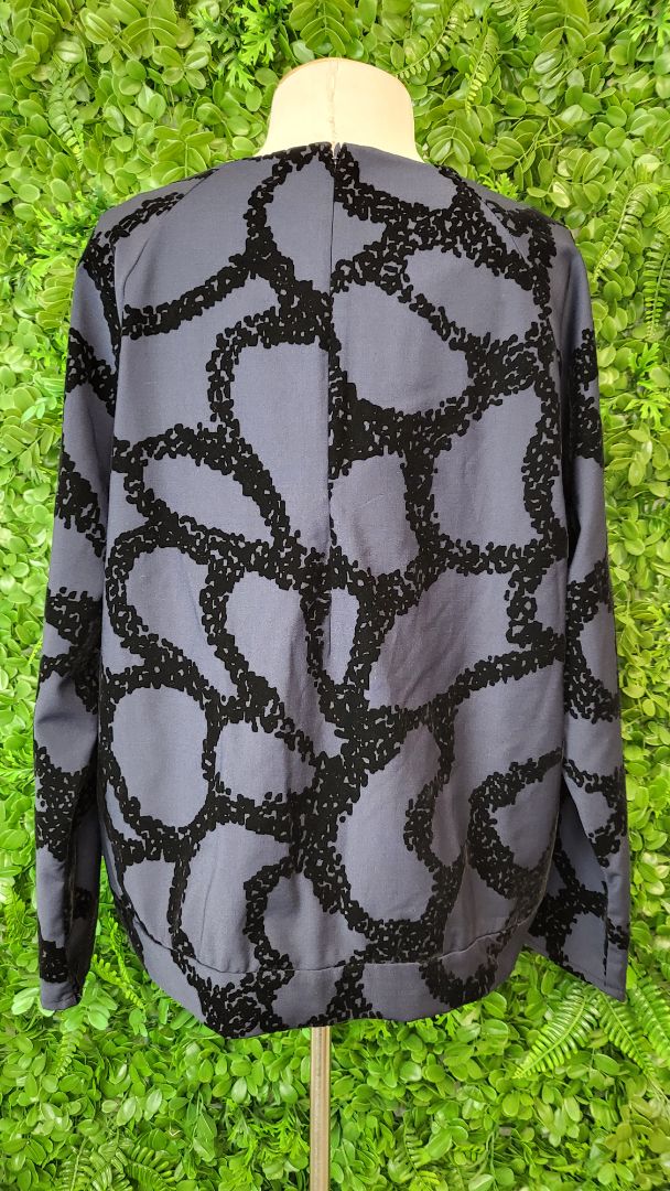 Cos Navy Velvet Print Top (14)