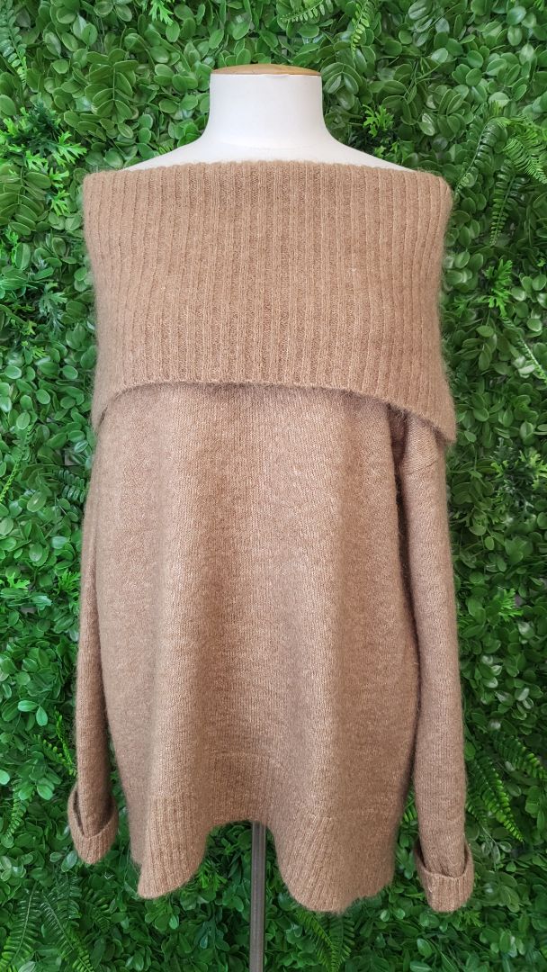Witchery Caramel Cowl Neck Knit (14-16)