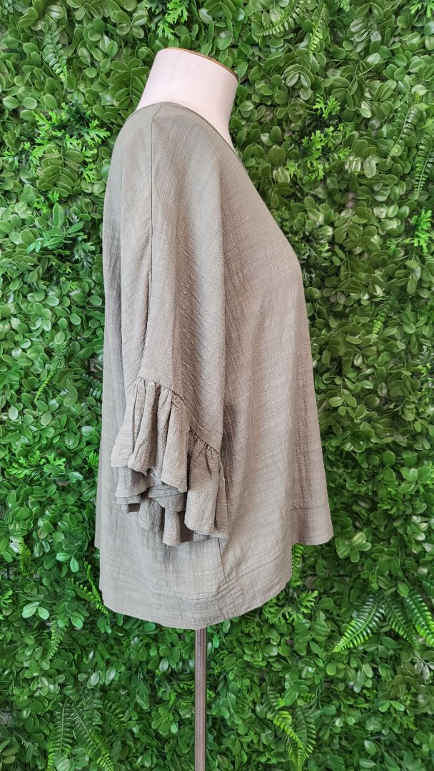 Decjuba Olive Ruffle Top (10)